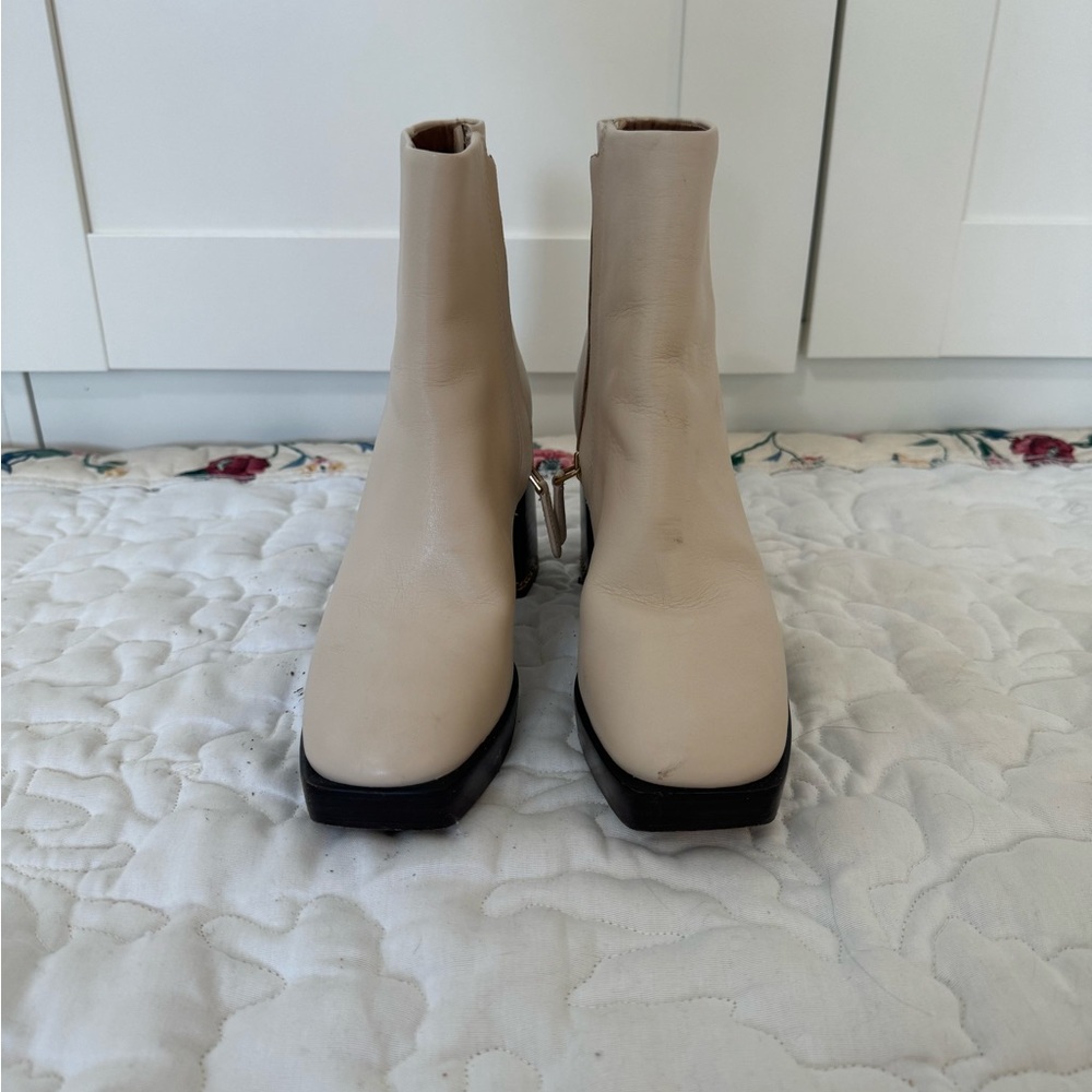 Tory Burch White Booties